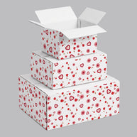 Valentine Hearts & Flowers Printed Theme Shipping Box - 1 Pack (25 Pieces)