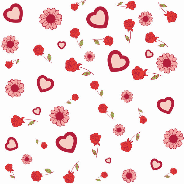 Valentine Hearts & Flowers Printed Theme Shipping Box - 1 Pack (25 Pieces)