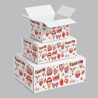 Valentine Retro Love Printed Theme Shipping Box - 1 Pack (25 Pieces)