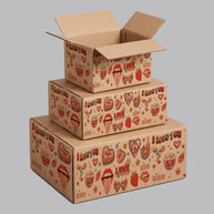 Valentine Retro Love Printed Theme Shipping Box - 1 Pack (25 Pieces)