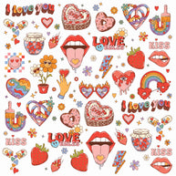 Valentine Retro Love Printed Theme Shipping Box - 1 Pack (25 Pieces)