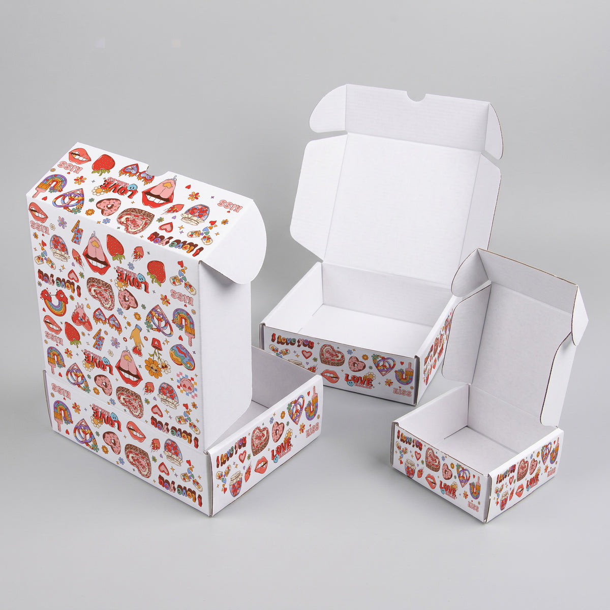 Valentine Retro Love Printed Theme Mailer Box - 1 Pack (25 Pieces)