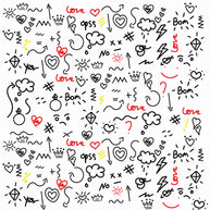 Valentine Romantic Doodles Printed Theme Shipping Box - 1 Pack (25 Pieces)