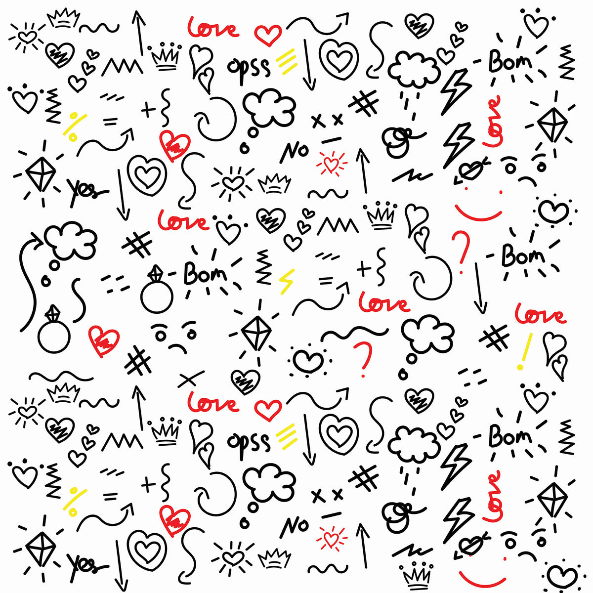 Valentine Romantic Doodles Printed Theme Mailer Box - 1 Pack (25 Pieces)