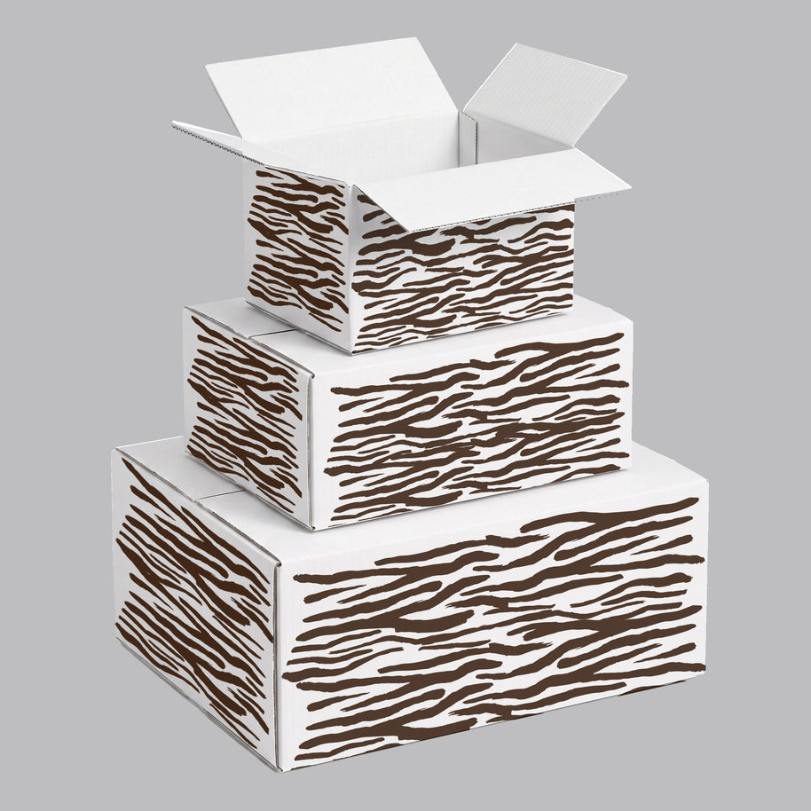 Animal ZebraTheme Printed Theme Shipping Box - 1 Pack (25 Pieces)