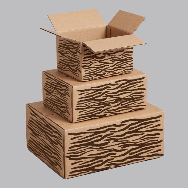 Animal ZebraTheme Printed Theme Shipping Box - 1 Pack (25 Pieces)