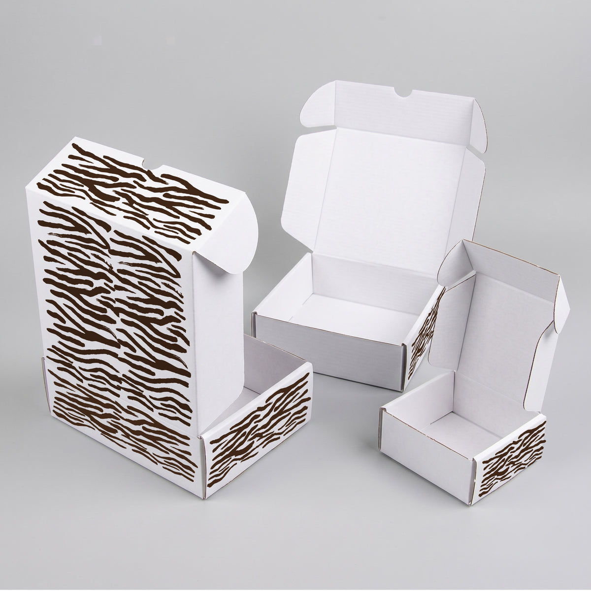 Animal Zebra Stripes Printed Theme Mailer Box - 1 Pack (25 Pieces)