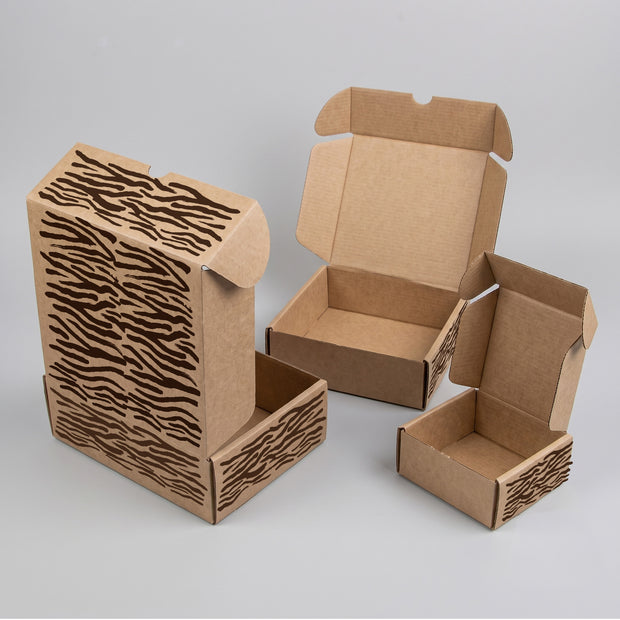 Animal Zebra Stripes Printed Theme Mailer Box - 1 Pack (25 Pieces)